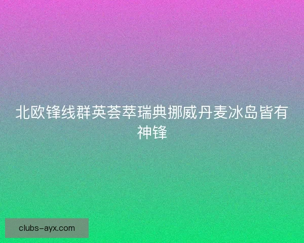 北欧锋线群英荟萃瑞典挪威丹麦冰岛皆有神锋
